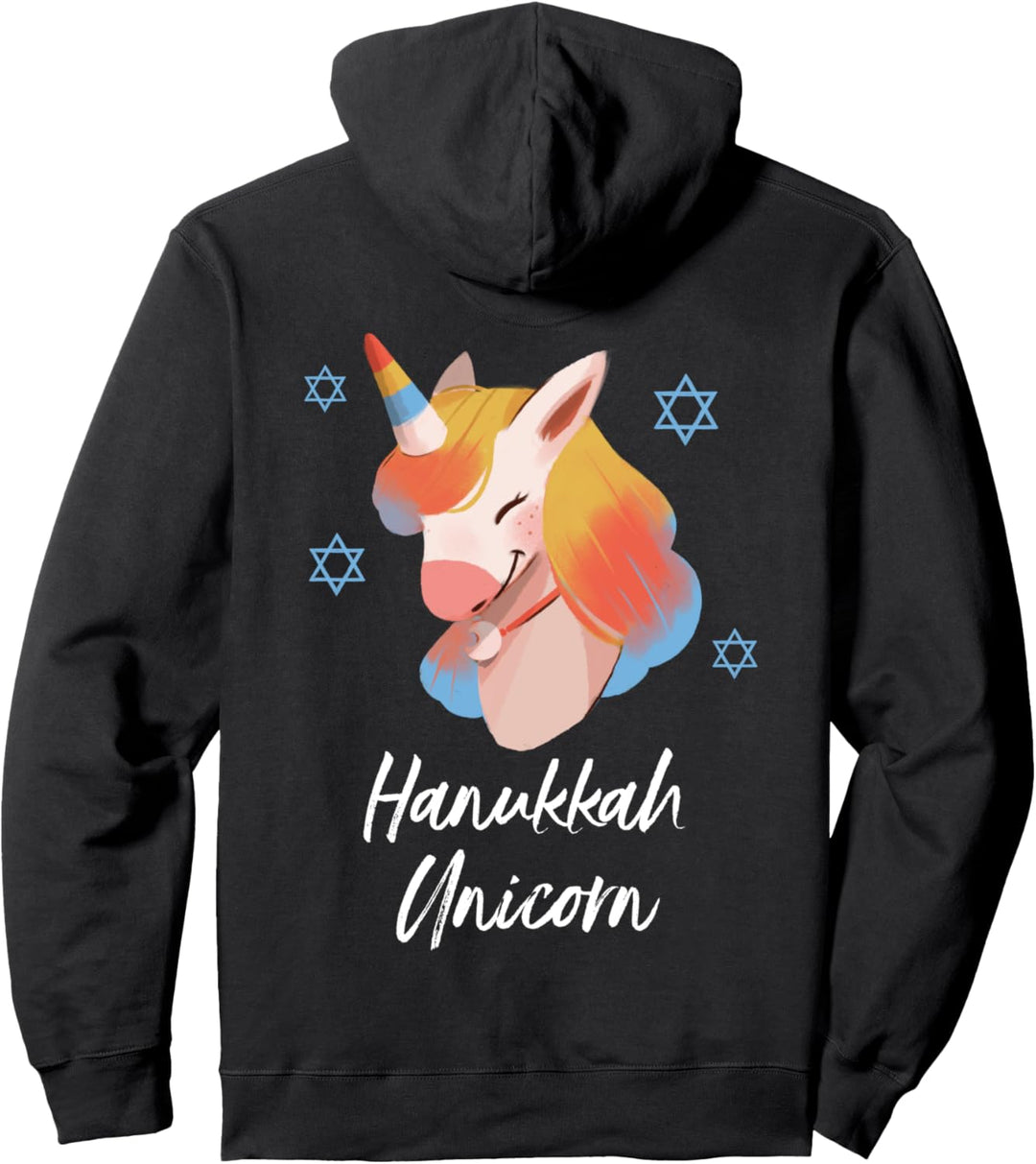 Hanukkah Einhorn Cute Jüdische Jewish Chanukka Family Pullover Hoodie
