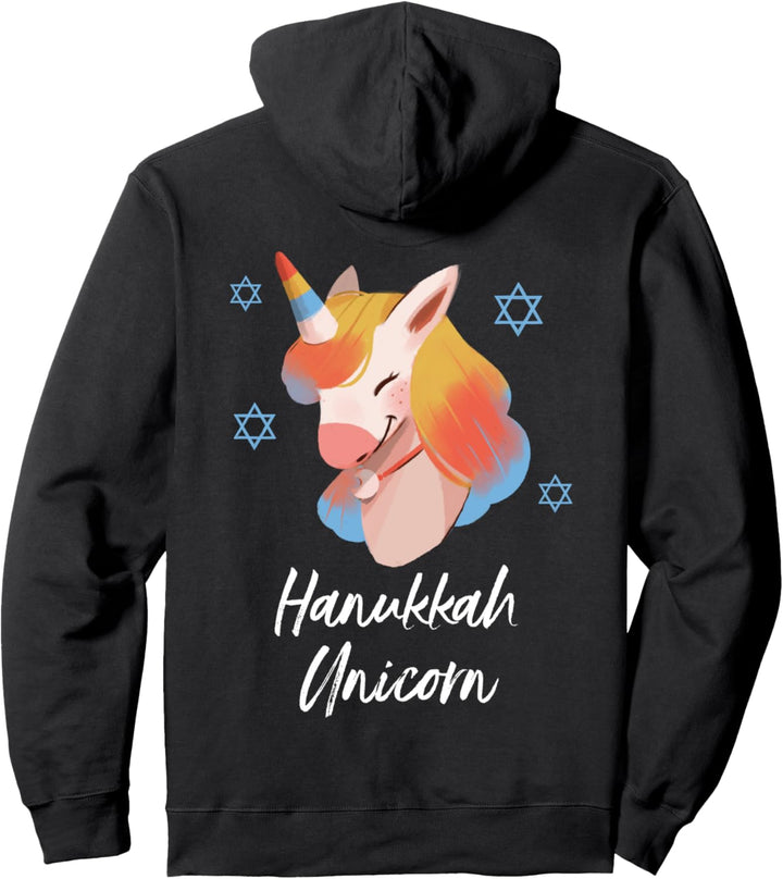 Hanukkah Einhorn Cute Jüdische Jewish Chanukka Family Pullover Hoodie