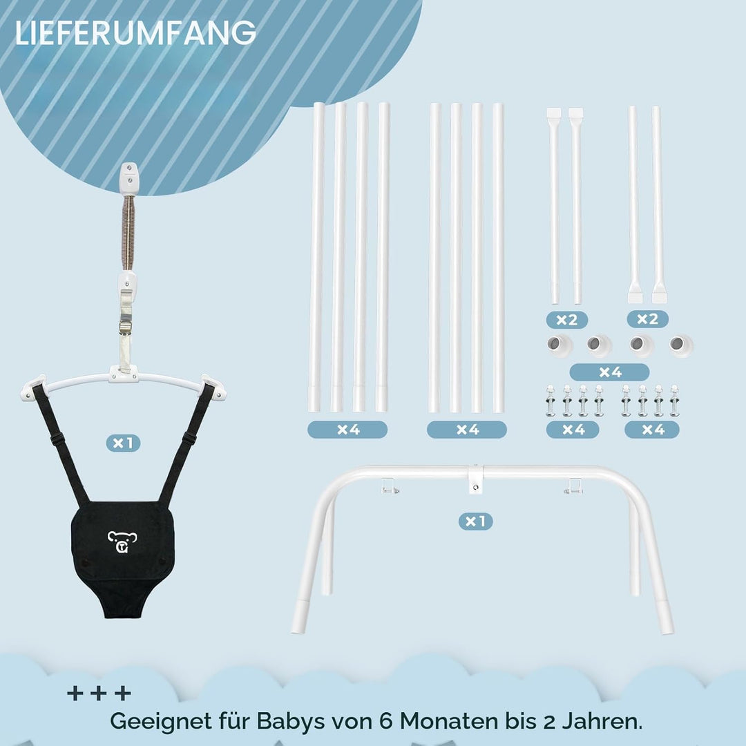 2 in 1 Baby Jumper mit Kleinkindschaukel, Babywippe und Schaukel, Indoor Outdoor
