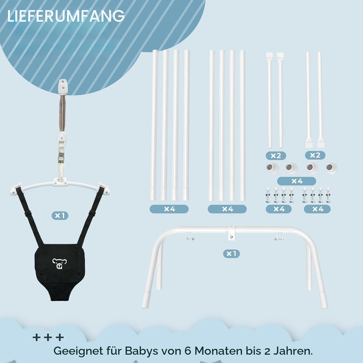 2 in 1 Baby Jumper mit Kleinkindschaukel, Babywippe und Schaukel, Indoor Outdoor