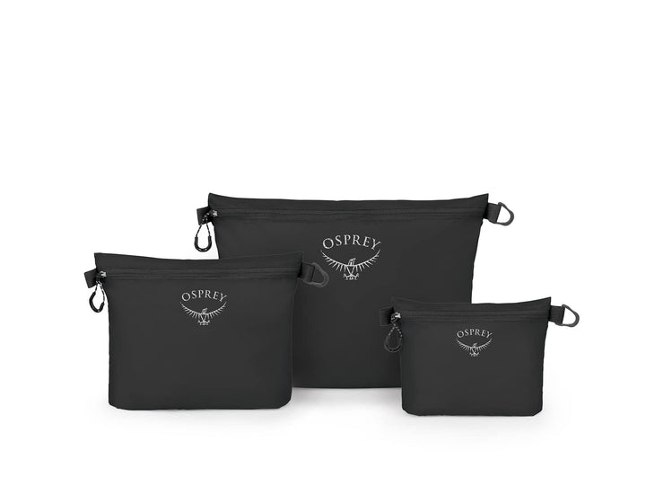 Osprey Europe Reissverschluss-Sack, Mittelgross Rucksack-Zubehör Black Set Zipper Sack Set, Black Se