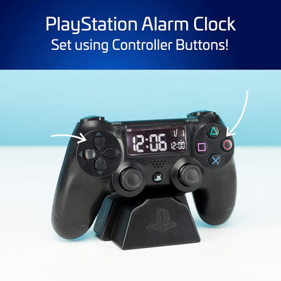 Paladone Digital Wecker LCD | PS4 Dualshock Controller Design | Verwenden Sie die Tasten, um Uhrzeit