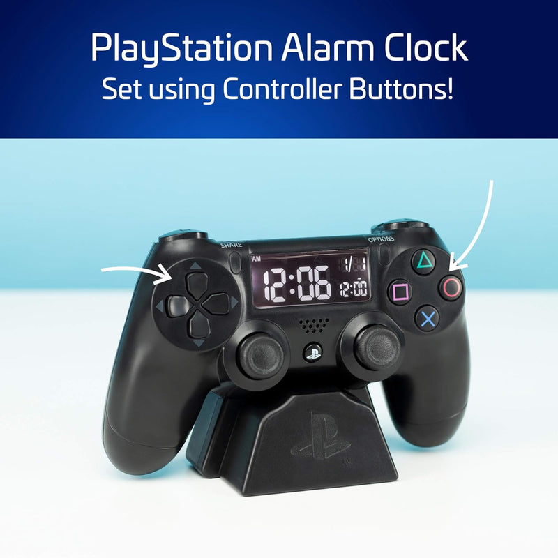 Paladone Digital Wecker LCD | PS4 Dualshock Controller Design | Verwenden Sie die Tasten, um Uhrzeit