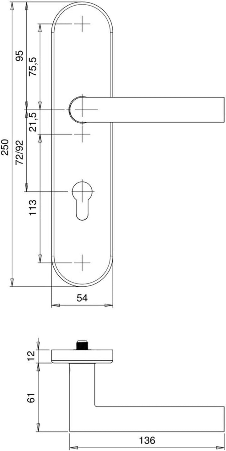 Schutzgarnitur Logo 8743/0292 92mm 65-75mm EDI Edelstahl 1, 1