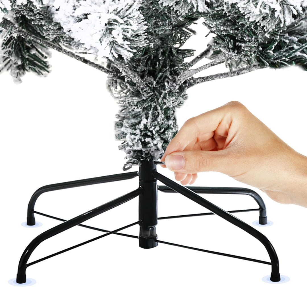 Tubiaz Künstlicher Weihnachtsbaum mit Schnee, 120cm Künstlicher Christbaum für Weihnachtsdeko, Tanne