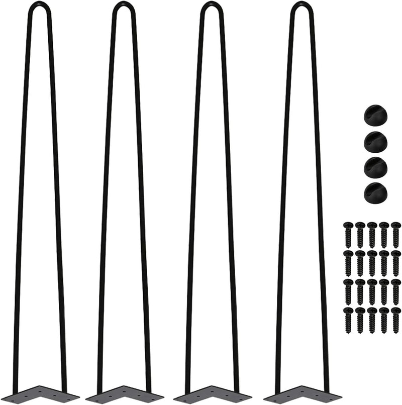 Einfeben 4er Tischbeine Haarnadel Hairpin Legs mit 3 Streben, 61 cm Stahl Tischgestell, inkl. Bodens