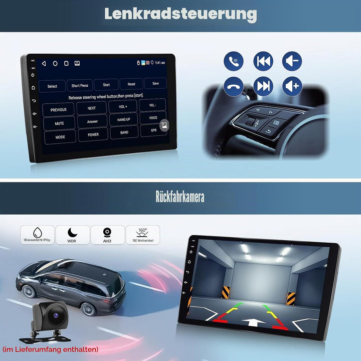 CAMECHO 4+64G Android 15 Navi Autoradio für VW Magotan/CC Passat B7 B6 2010-2014 mit Rückfahrkamera,