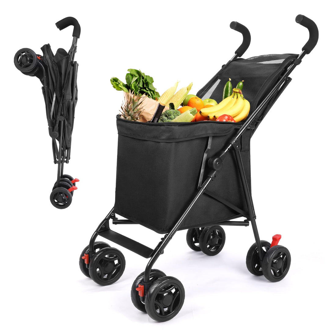Wedyvko Trolley Einkaufstrolley Klappbar, Shopping Trolley, Einkaufswagen Leichtgewichtig 36 Liter |