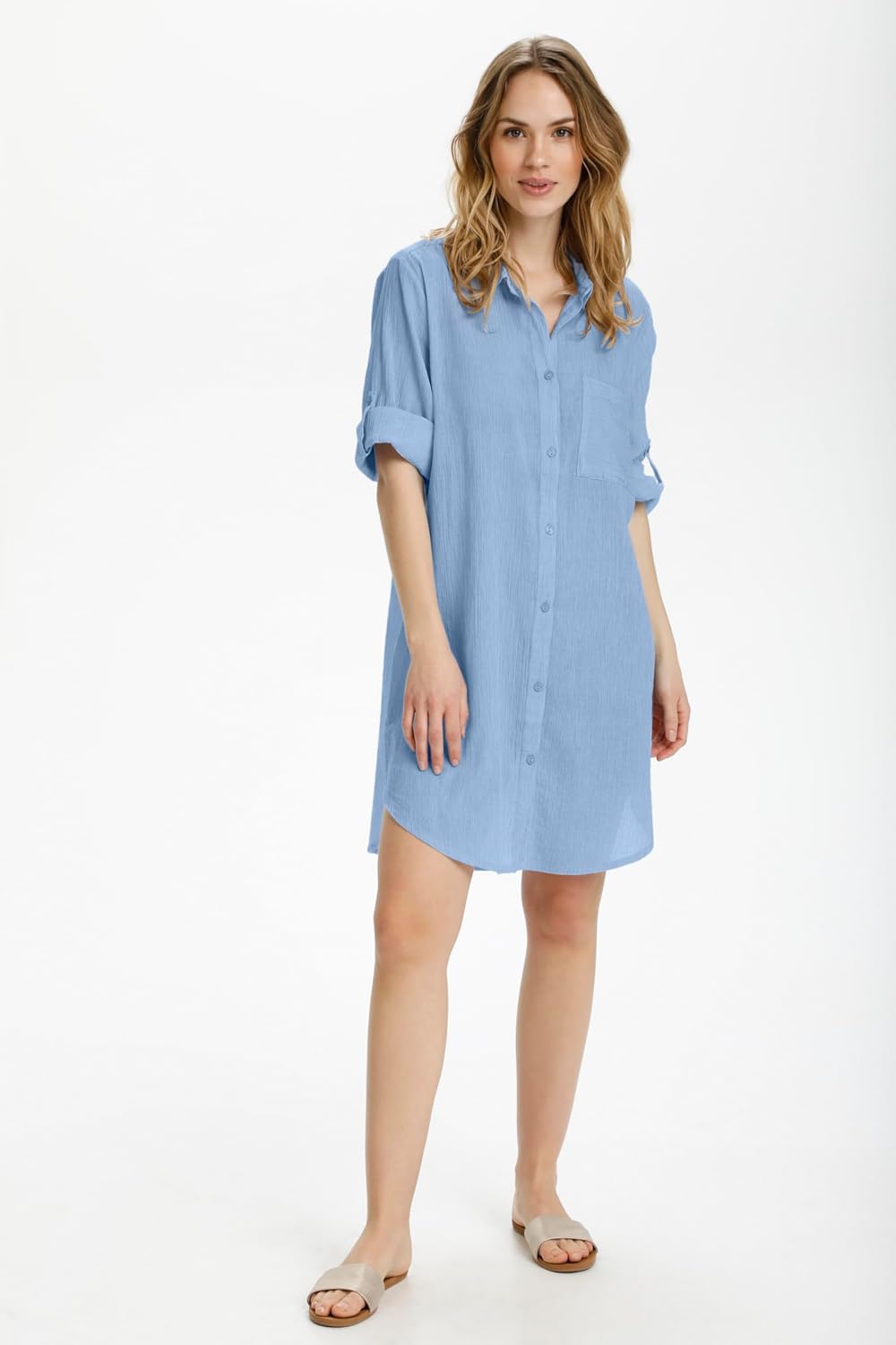 KAFFE Langarm - Hemd KAvivian, Chambray Blue