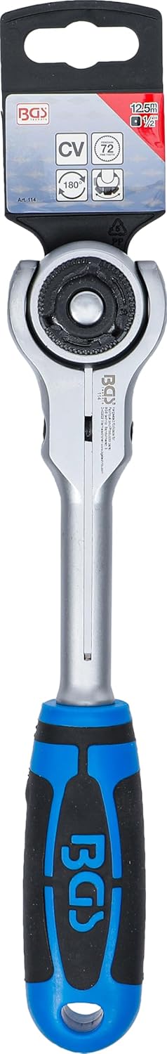 BGS 114 | Umschaltknarre mit Kugelkopf | feinverzahnt | 12,5 mm (1/2") | Schwenkkopf | ergonomisch |