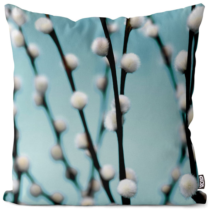 VOID Weidenkätzchen Deko Ostern Kissenbezug 60x60 Kissenhülle Polyester Zierkissen Couchkissen Oster