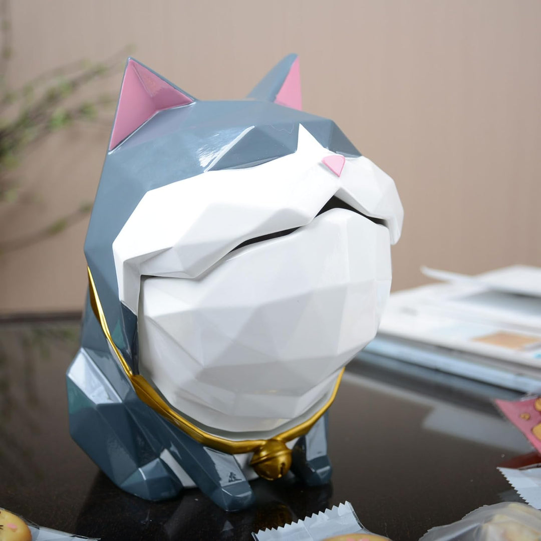 HAUCOZE Keksdose Katze Vorratsdose Tier Deko Moderne Skulptur Wohnzimmer Ornament Geschenk Polyresin