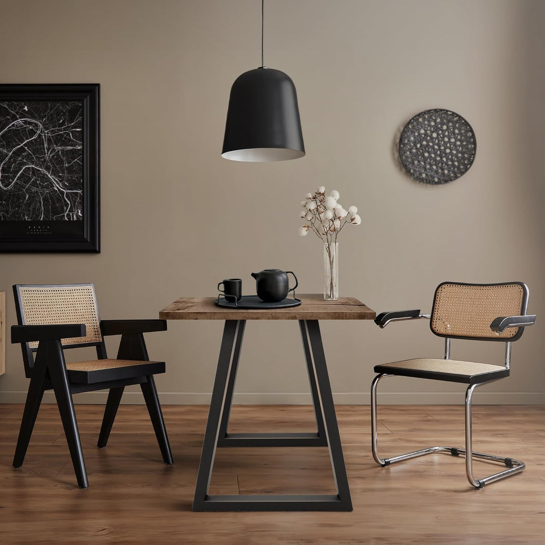 ECD Germany 2X Tischbeine Trapez Design, 60 x 72 cm, Anthrazit, pulverbeschichtete Stahl, Industried
