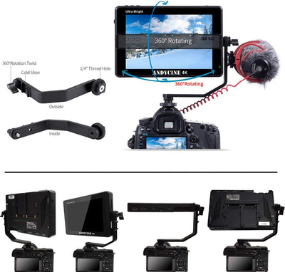ANDYCINE C7 Kamera Monitor 7 Zoll Ultraheller 2200nit 1920x1200 Touchscreen 4K HDMI EIN/Aus mit Well