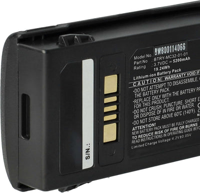 vhbw Akku Ersatz für Motorola BTRY-MC32-01-01 für Barcodescanner POS (5200mAh, 3,7V, Li-Ion)