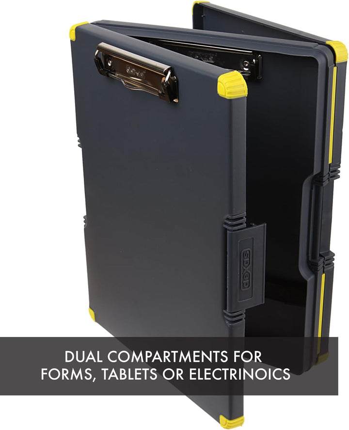 Dexas Duo Clipcase Dual Sided Storage Case and Organizer, Yellow Clip and Edges Gelber Clip und Kant