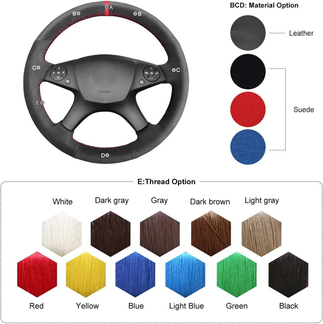 MEWANT Lenkradbezug für Benz W204 C-Klasse C280 C230 C180 C260 C200 C300 Lenkradhülle aus Wildleder