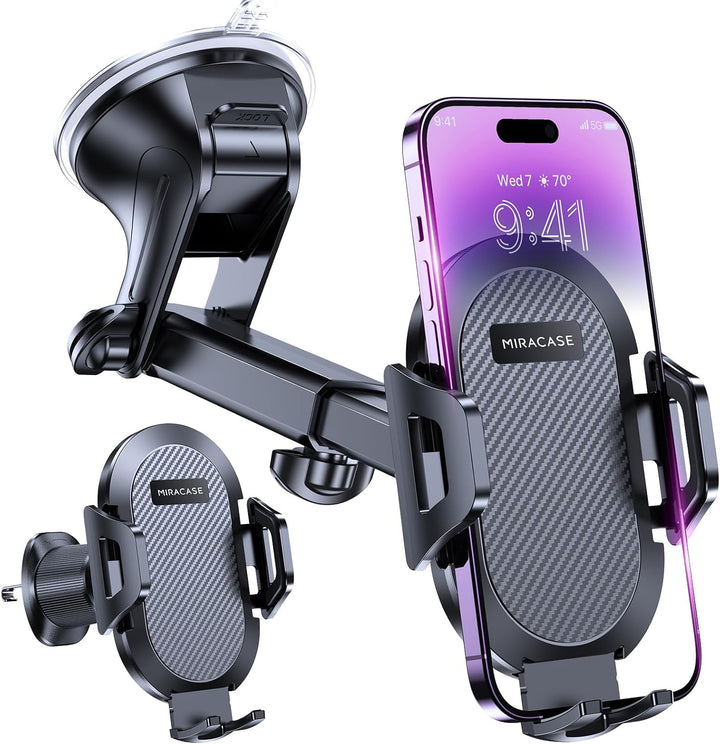 Miracase Handyhalterung Auto[Super stabil &Starker Saugnapf] Handyhalter Auto für Armaturenbrett Win
