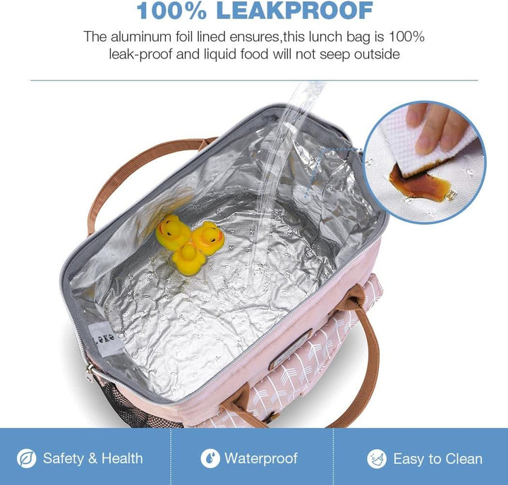 Lekesky Kühltasche Damen Lunchtasche Isolierte für Frauen Auslaufsichere weit geöffnete Lunchbox, 11
