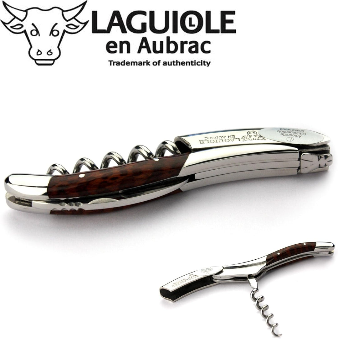 Laguiole en Aubrac Kellnermesser Schlangenholz Amourette Edelstahl glänzend SOM99AMI Sommelierbestec