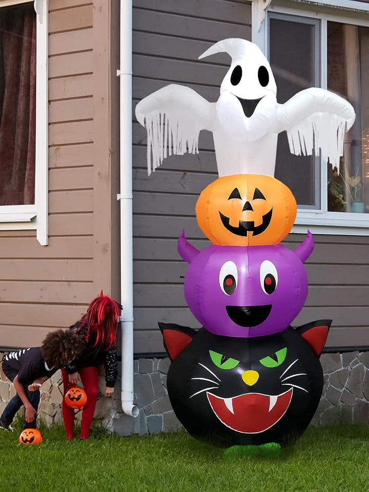 8FT Halloween Ghost Inflatables, Ghosts Pumpkins Fledermaus Schwarze KatzeAufblasbar Deko Dekoration