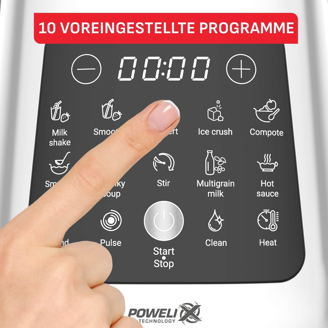 Tefal PerfectMix Cook Hochgeschwindigkeits-Standmixer, mit Kochfunktion, 10 Auto-Programme, heisse u