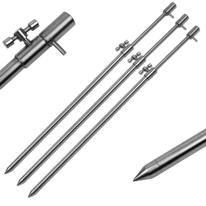 1-4 Stück Rutenhalter Rod pod Bankstick Edelstahl Erdspeer 30-50cm 50-90cm 3 Stück / 50-90cm, 3 Stüc