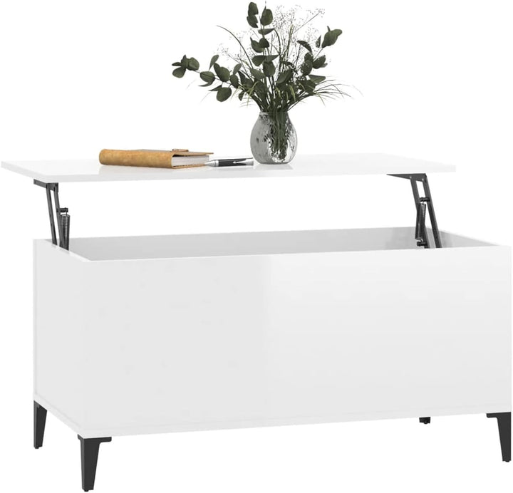 Tidyard Couchtisch Kaffeetisch Höhenverstellbar Wohnzimmertisch mit Ablagefach Sofatisch Beistelltis