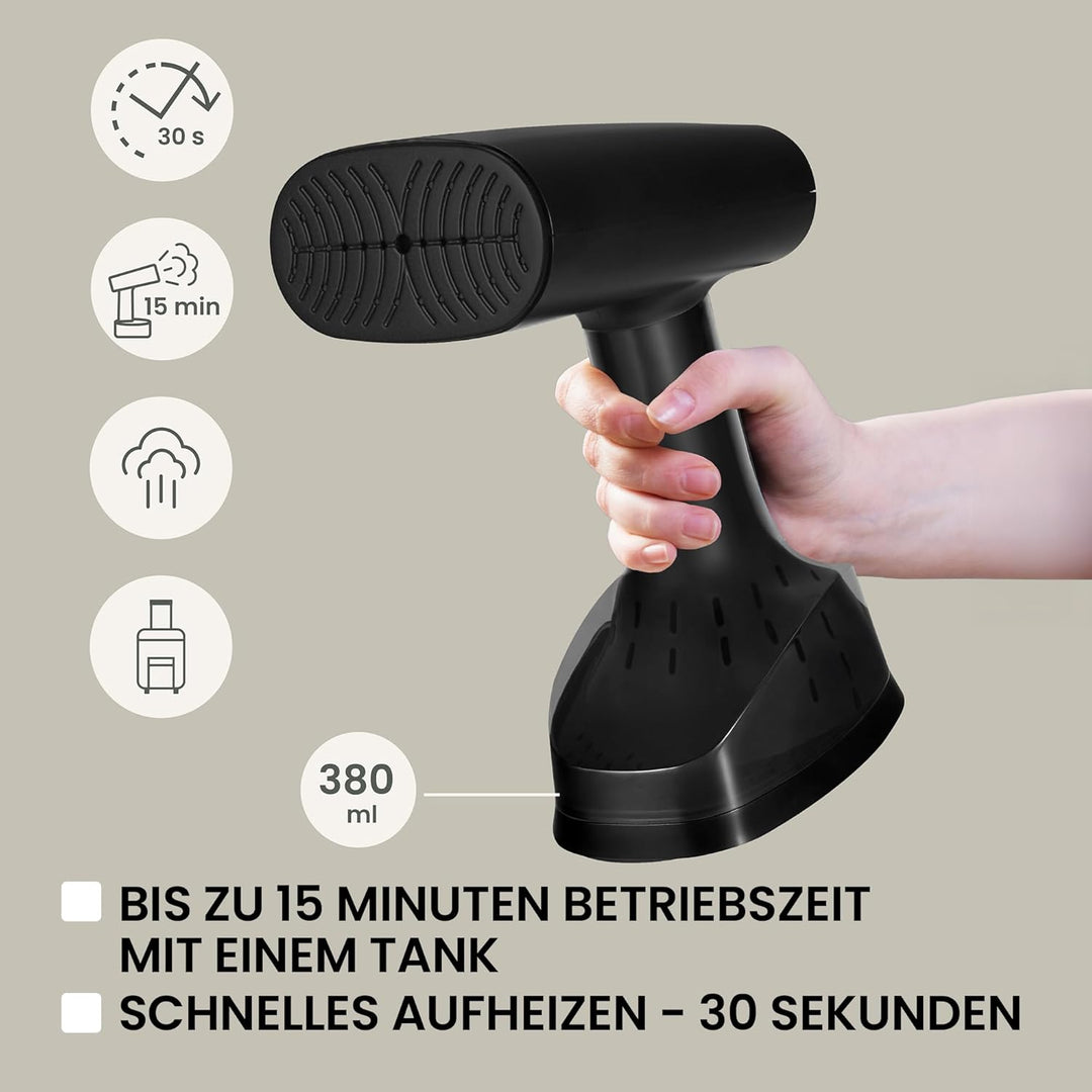 ZEEGMA FRISKEER 2-in-1 tragbarer Dampfglätter, Steamer, Dampfbügeleisen 1640 W, 380 ml Dampfleistung