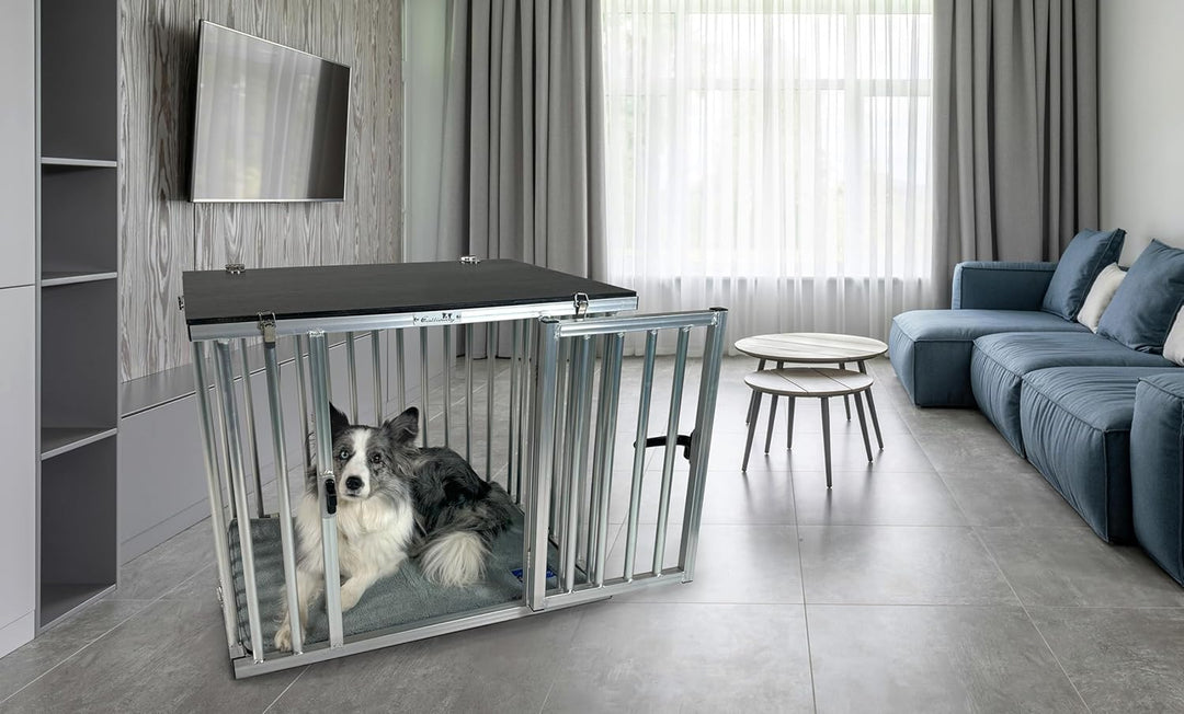 Callieway Faltbare/Klappbare ALU DOGBOX/Hundebox/Transportkäfig klappbar (XLarge), XLarge