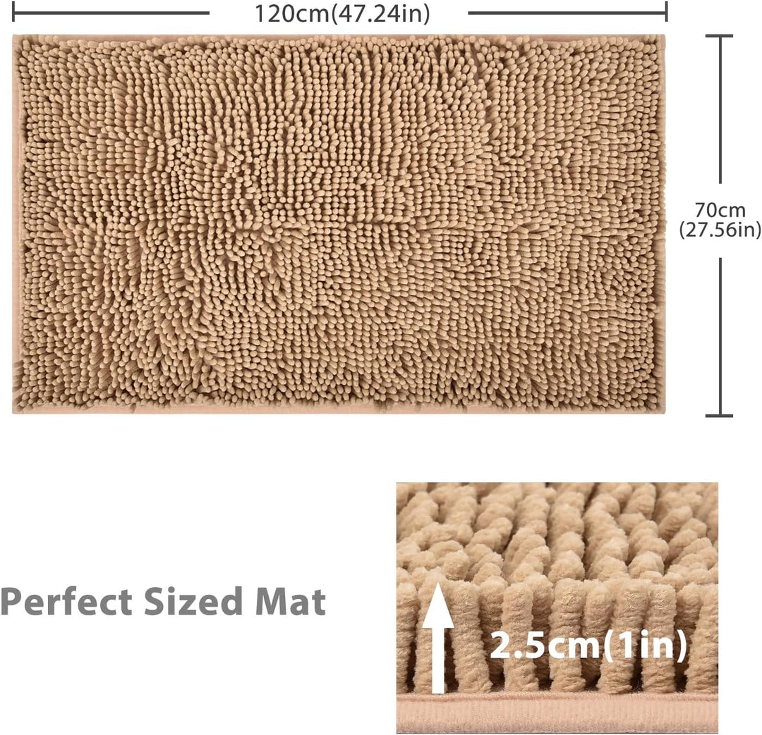 FCSDETAIL rutschfeste, Hochflor Badteppiche 70 x 120 cm, Maschinenwaschbare Badematte, Badvorleger m
