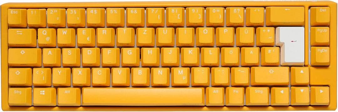 Ducky One 3 Yellow - Mechanische Gaming Tastatur Deutsches Layout im SF-Format (65% Keyboard) mit Ch