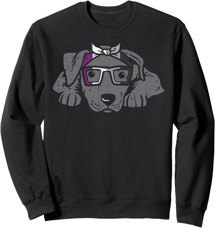 Pitbull Dog Bandana LGBTQ Asexual Flag Ace Pride Ally Lover Sweatshirt