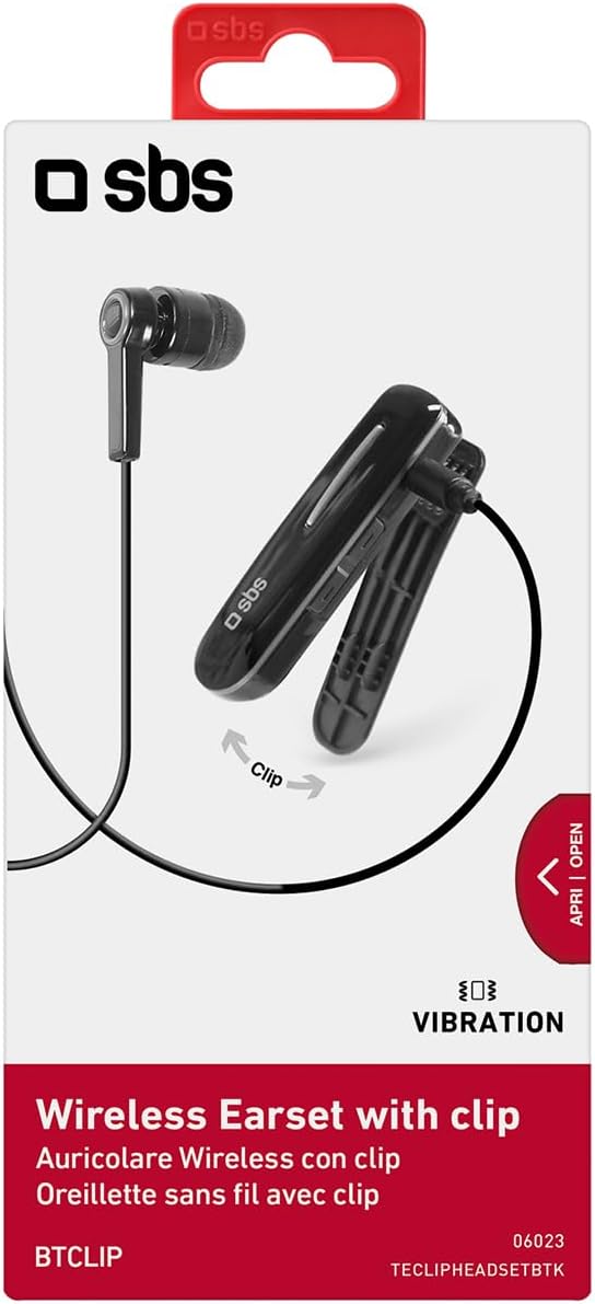 SBS BT300 Monophon im Ohr Schwarz – Kopfhörer (Monophon, 3.5 mm/USB, im Ohr, Schwarz, Bluetooth, im