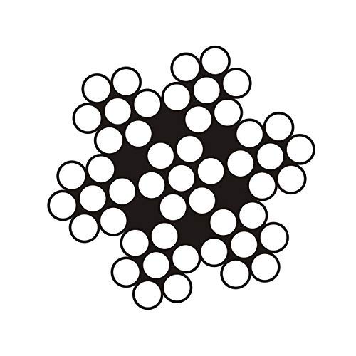 Seiletech.de STAHLSEIL | 3mm | 50m | Edelstahl INOX | 7x7 mittelweich | Drahtseil für Rankhilfe Rost