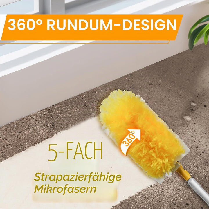 NEWE Staubmagnet Nachfüllpack 20 Stück + 1 Aluminium Lang Ausziehbar Grif für Swiffer Duster, 360 Gr