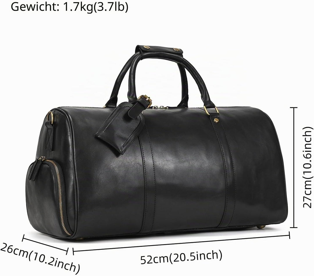 LUUFAN Leder Reisetasche grosse Kapazität Duffel Gepäcktasche mit Schuhfach, Männer Frauen Umhängeta