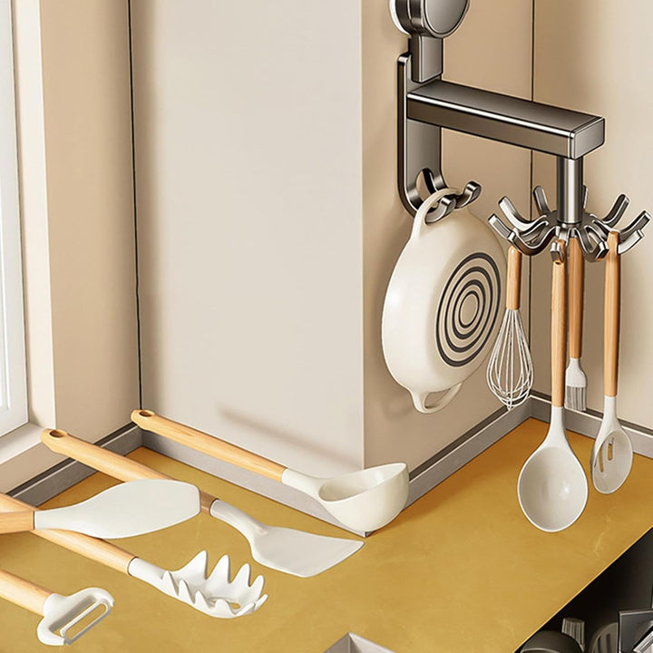 Drehbare Haken – robuster drehbarer Saugnapf-Wandhaken, platzsparender Utensilien-Organizer für Küch