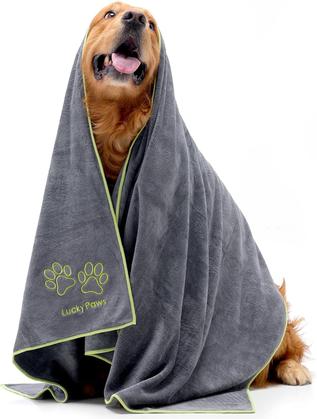 Lucky Paws® Hundehandtuch - 140x70cm XL Hundehandtuch extra saugfähig - schnell trocknend, luxuriös