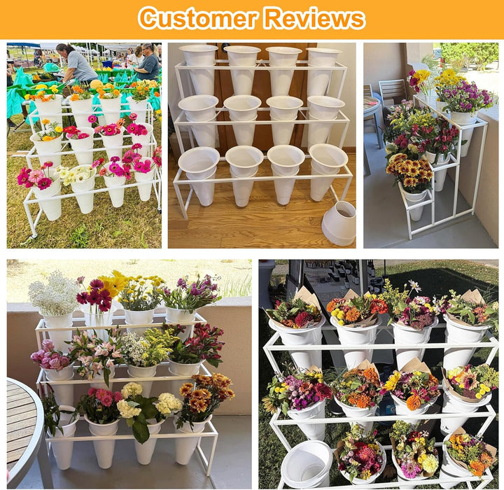 BlumenstäNder, 3-StöCkiger BlumenpräSentationsstäNder Mit Eimern FüR Drinnen Und DraussEn, Blumenwag