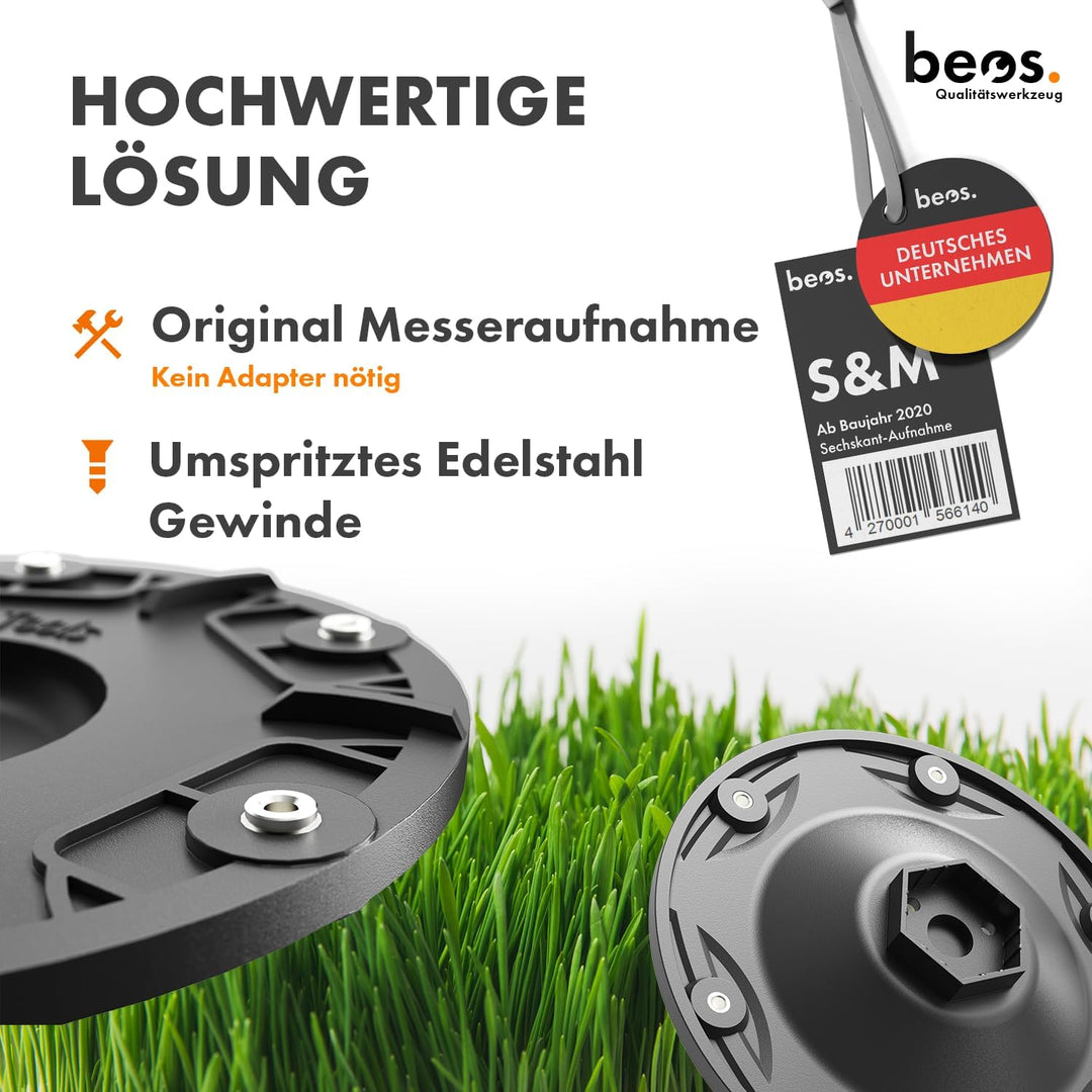 BEOS® PREMIUM Mähroboter Tuning-Messerteller für 6x Klingen - glasfaserverstärkte Messerscheibe - Dr