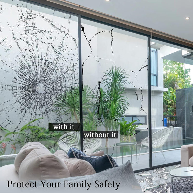 Shackcom Fensterfolie Selbsthaftend Fenster Splitterschutz Folie Sicherheitsfolie Glasschutzfolie Sp