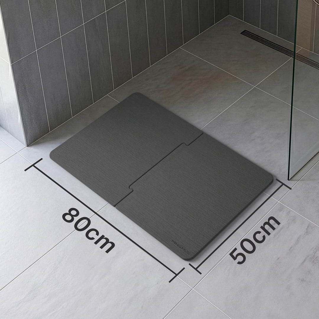 Minismus Puzzle Badematte Stein 80x50cm - Diatomite Stone Bath Mat - Steinmatte Badezimmer - Duschvo