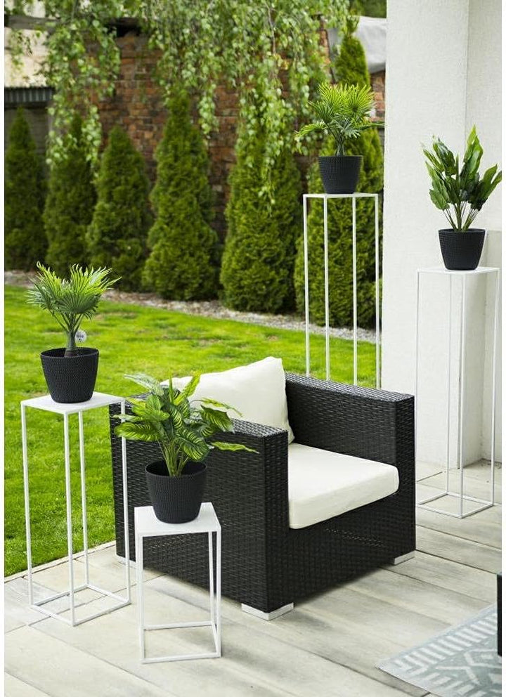 HowHomely Blumenständer Metall Weiss 40 cm Hoch - Solider und Robuster Blumenhocker Metall - Pflanze