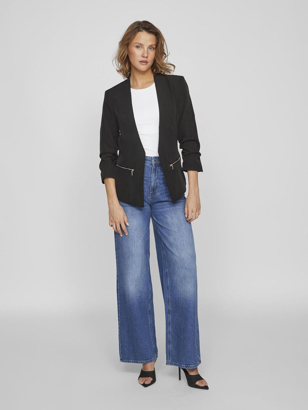 Vila Damen Blazer 36 Schwarz, 36 Schwarz