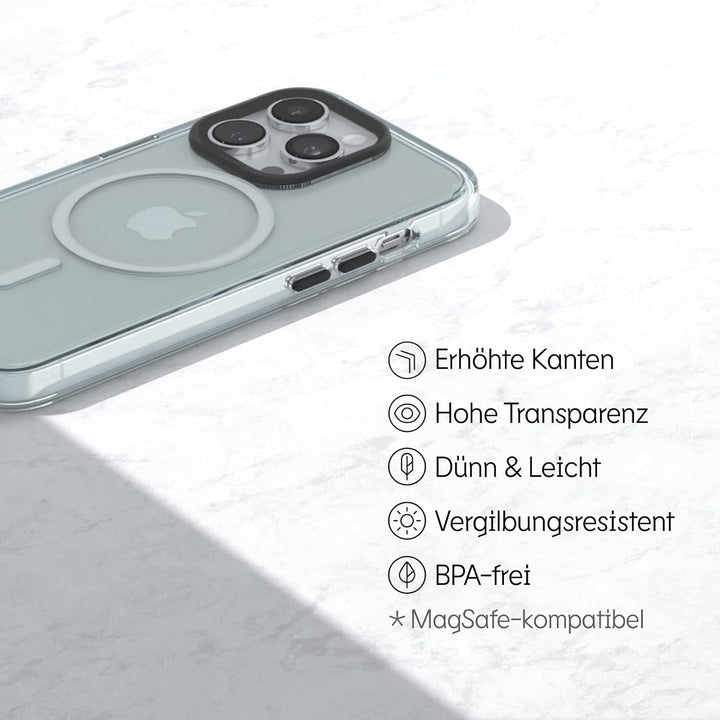RhinoShield Clear Case kompatibel mit MagSafe für [iPhone 14/13]|Überragende Magnetstärke, Vergilbun