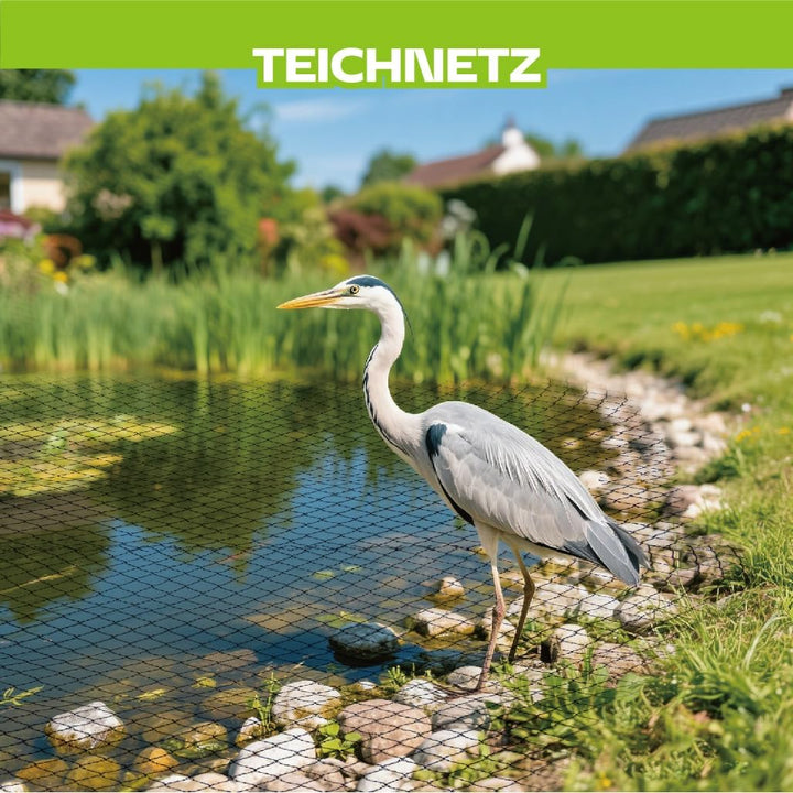 Teichnetz Feinmaschig 7.62x7.62m（58m²） Vogelschutznetz - Schwarz Teichnetz mit 12 Bodenankern | Witt
