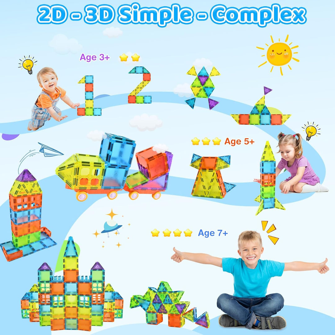 Magnetische Bausteine 92PCS Magnetspielzeug STEM Magnetbausteine ab 3 Jahre, Magnet Spielzeug Kinder