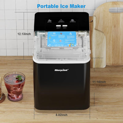 Eiswurfelmaschine, Morpilot 120 W Eiswüefel Maschine, 12 Kg 24 H, Zubereitung in 8-9 Min, 1,5 Liter