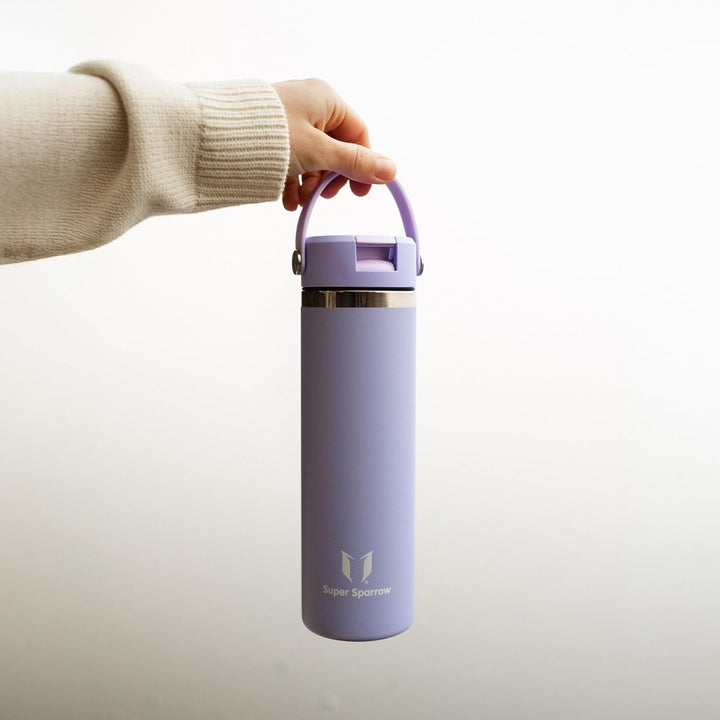 Sparrow Trinkflasche Edelstahl 1L - Weiter Öffnung SwivelSip Thermosflasche mit Strohhalm - BPA-frei